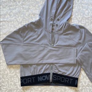 Grey fashion nova crop athletic hoodie